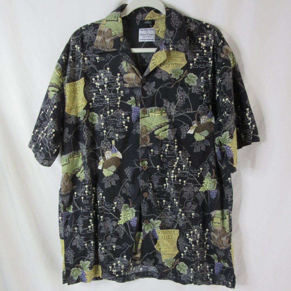 David Carey Originals Button Down Shirt Sonoma Valley Wine Trail California XL